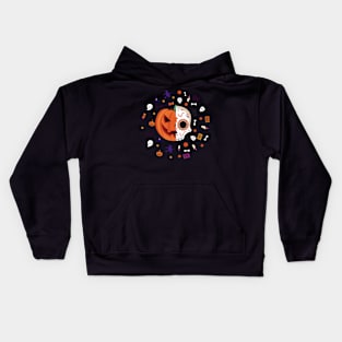 pumpkins and skulls Kids Hoodie